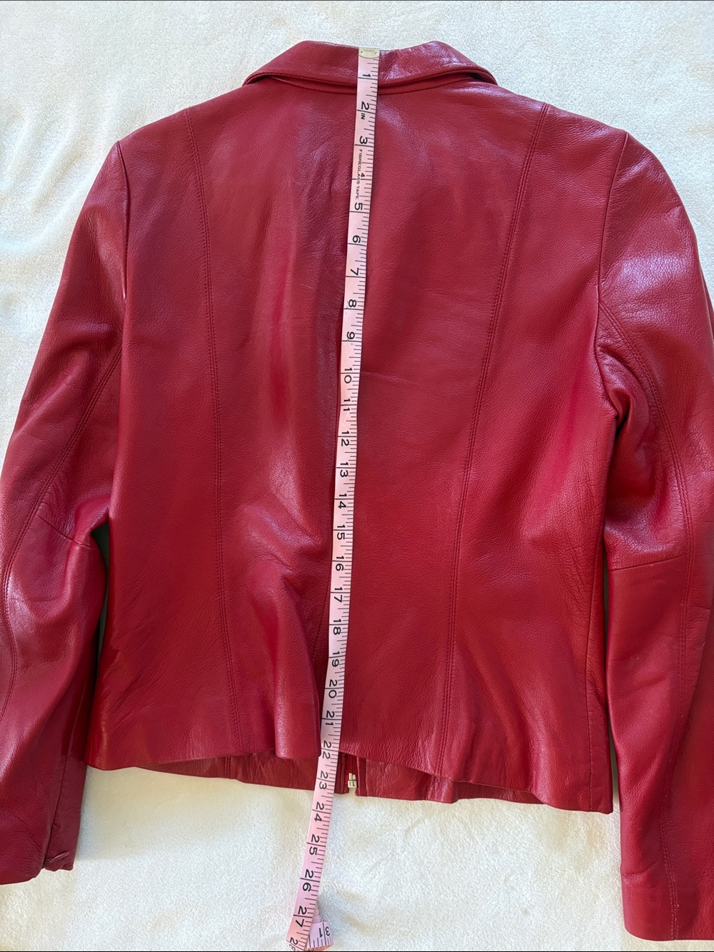 Kenneth Cole Reaction Red LEATHER Jacket Small - Picture 7 of 11